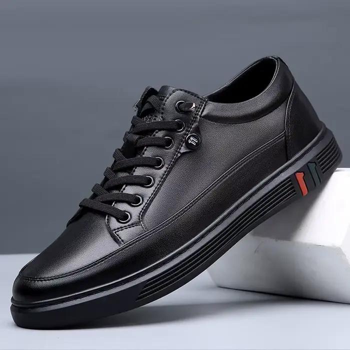 Nouvelles chaussures pour hommes en cuir véritable