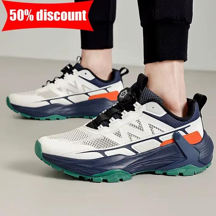 Chaussures de sport pour hommes, polyvalentes, confortables, à la mode, à semelle épaisse, flexibles, absorbant les chocs, chaussures de course, baskets respirantes en maille pour l'extérieur