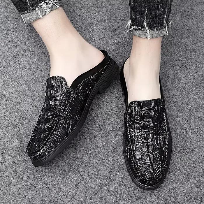 Demi-chaussures en cuir noir pour hommes