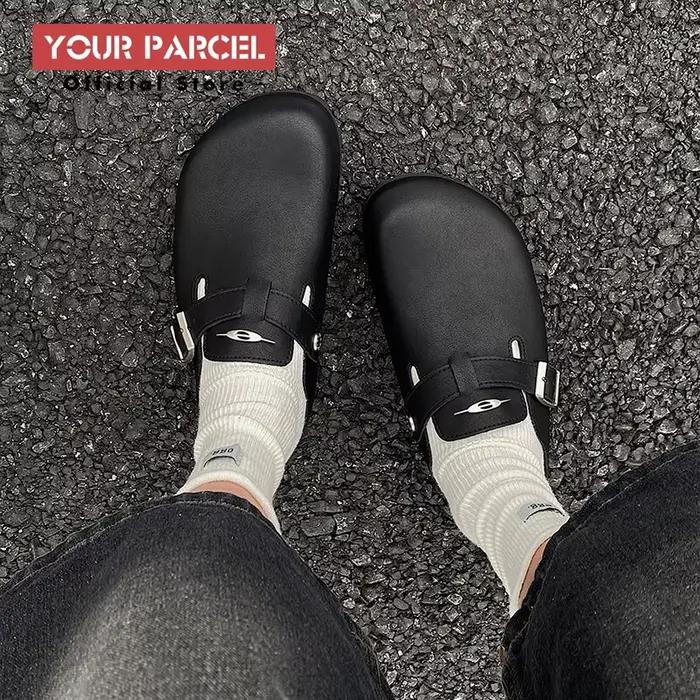 Chaussures Birken rétro en cuir noir pour hommes