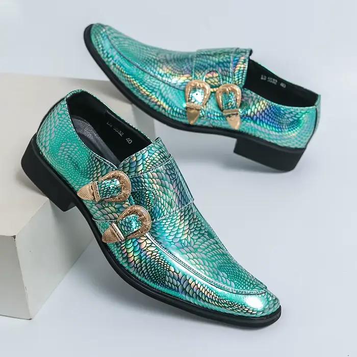 Mocassins en cuir fendu de marque de luxe pour homme, chaussures respirantes, solides, formelles et décontractées, faites à la main, de styliste, pour printemps et automne, avec ajustement parfait, disponibles en or, noir et vert