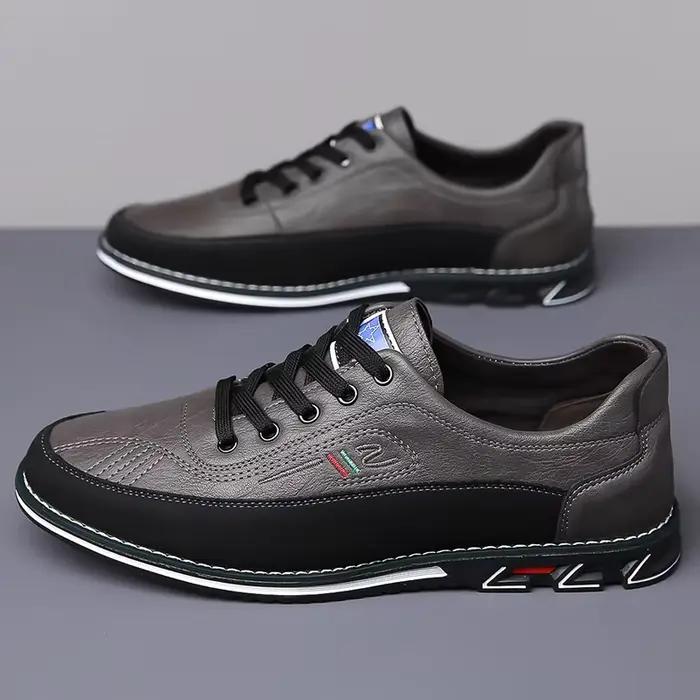 Chaussures légères à lacets en cuir PU pour hommes, baskets respirantes, chaussures décontractées, sports de plein air, durables, été, grande taille 52, 2024