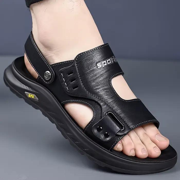 Sandales sportives pour hommes avec sangles à boucle réglables et empeigne respirante pour la marche estivale et les tenues décontractées