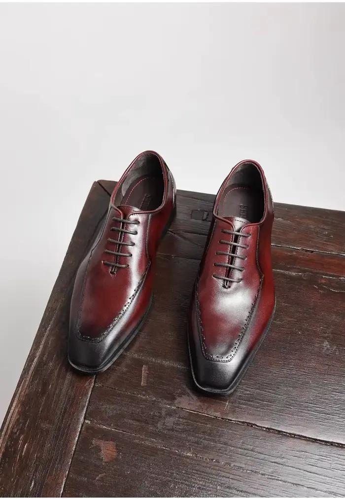 Chaussures homme en cuir véritable bout pointu mocassin ajustement parfait mariage et travail occassions spéciales
