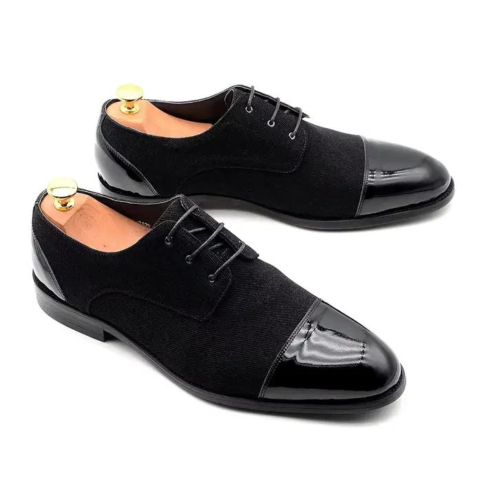 Chaussures Derby noires de luxe pour hommes
