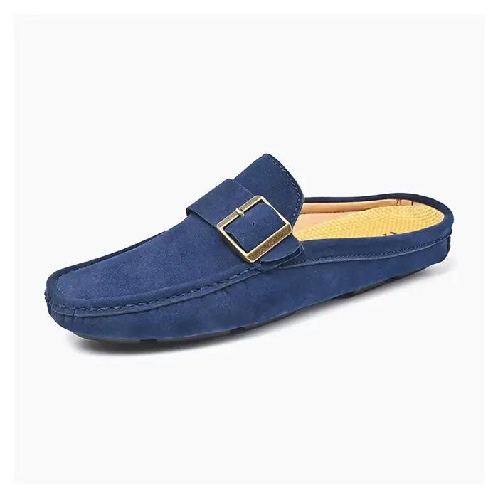 Demi-chaussures en cuir pour hommes, taille 47 48, mocassins décontractés à enfiler, pantoufles respirantes de grande taille, été