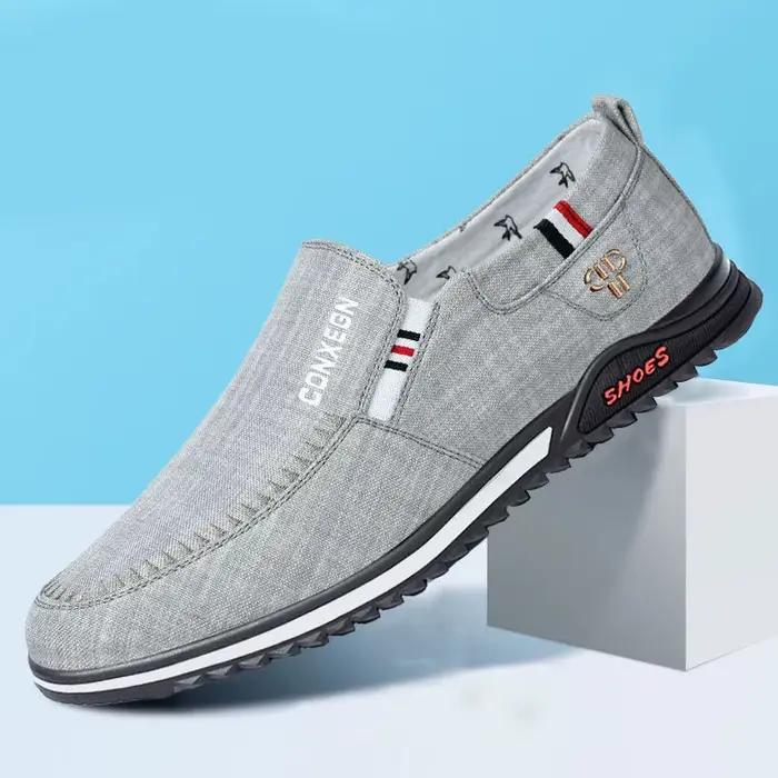 Chaussures de conduite décontractées pour hommes en toile de lin