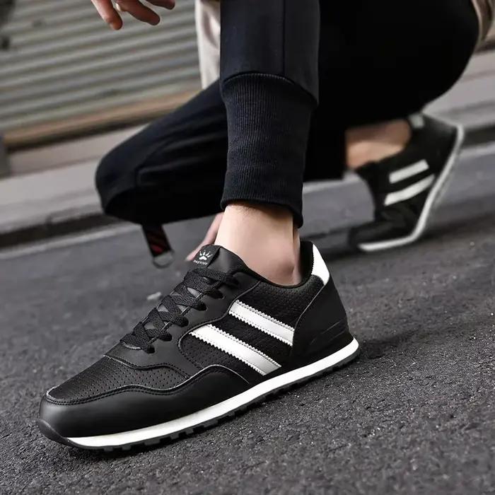 Chaussures de sport décontractées pour homme, printemps automne, respirantes, semelle EVA, cuir artificiel, lacets, confort et style pour chaque sortie