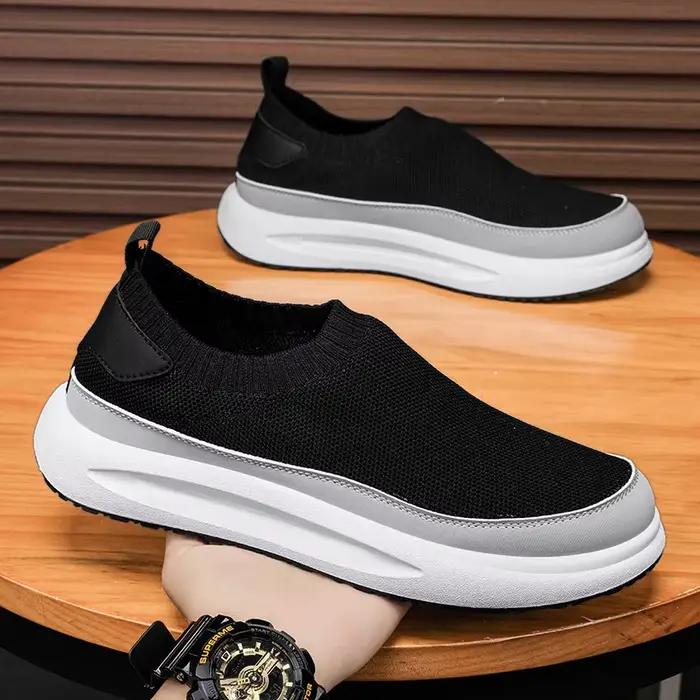 Chaussures chaussettes montantes respirantes pour hommes, semelle souple, chaussures confortables, chaussures décontractées, haute qualité, nouveau style à la mode, printemps