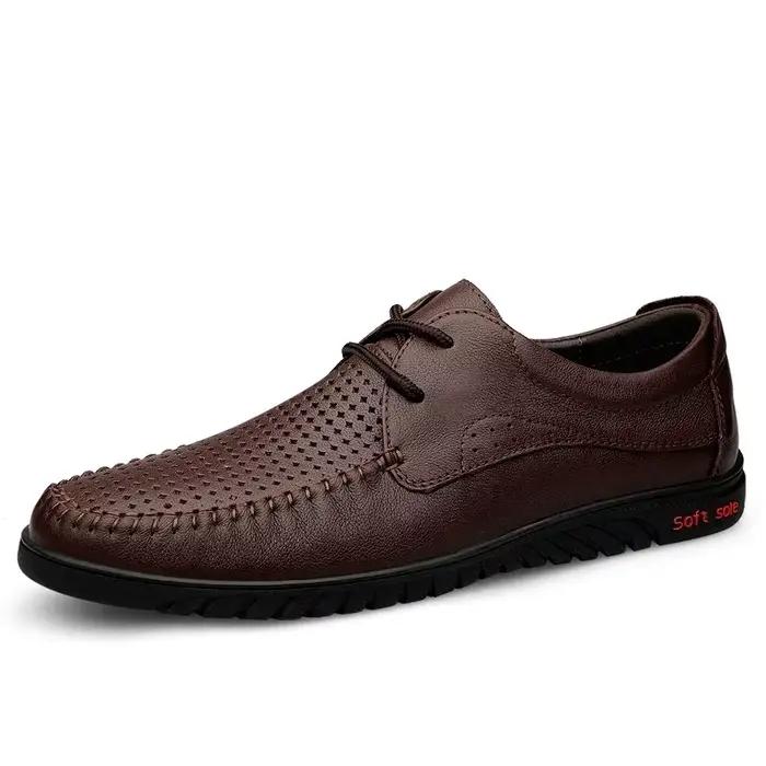 Chaussures décontractées en cuir véritable pour hommes