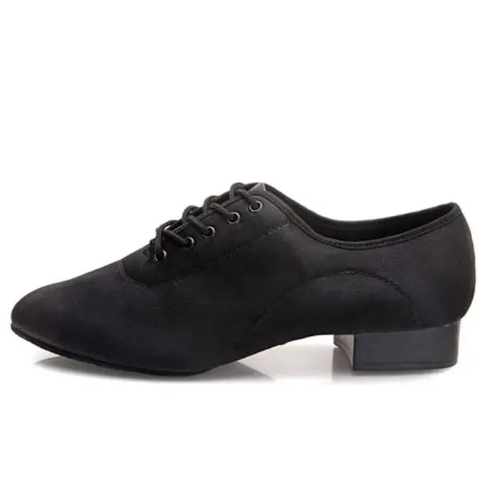 Chaussures de danse Salsa pour hommes semelle souple tissu talon bas Tango baskets de danse pour hommes ocassions de danse et de compétitions