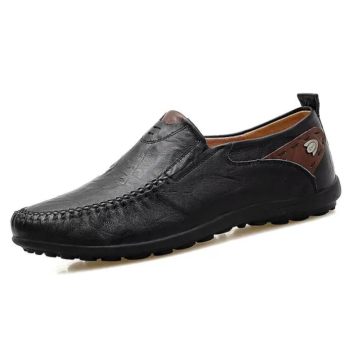 Chaussures en cuir hommes mode cuir véritable haute qualité marque de luxe confortable hommes chaussures de conduite décontractées grande taille 37-47