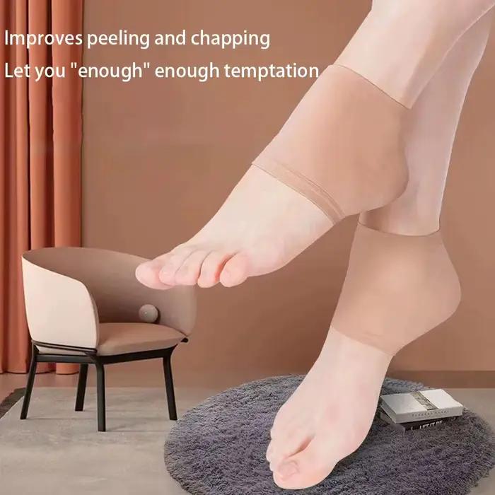 Protège-talons en gel de silicone noir/nude
