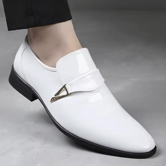 Chaussures en cuir blanc pour hommes