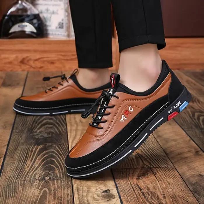 2025 nouveaux hommes chaussures respirant en cuir chaussures décontractées mode hommes d'affaires chaussures quatre saisons polyvalent marée chaussures Zapatillas Hombre