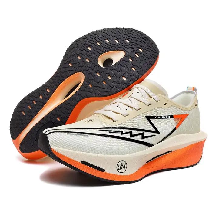 Chaussures de course pour hommes polyvalentes, confortables, absorbant les chocs, avec plaque en carbone, chaussures de marche pour marathon, chaussures de sport assorties pour couple