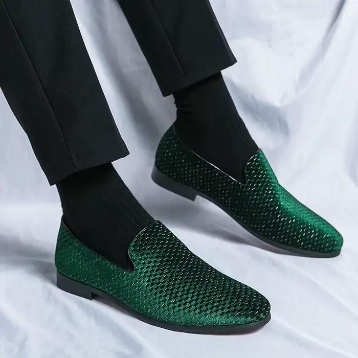 Chaussures en cuir italien sans lacet pour hommes