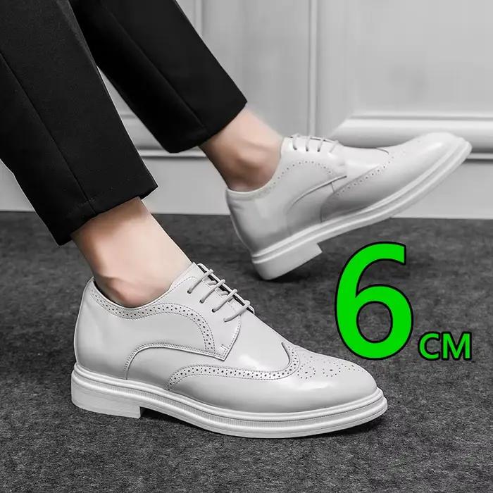Chaussures richelieu en cuir verni blanc pour hommes