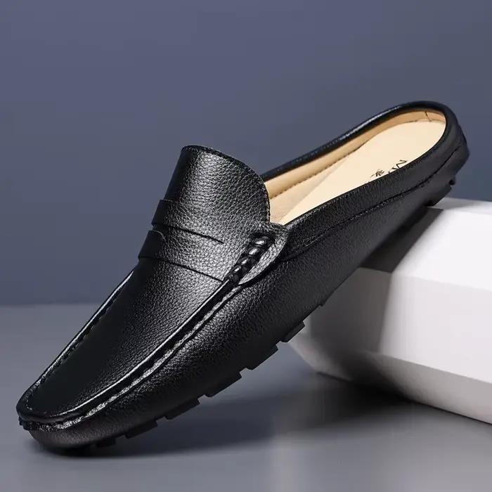 Mocassins d'été à enfiler en cuir souple pour hommes