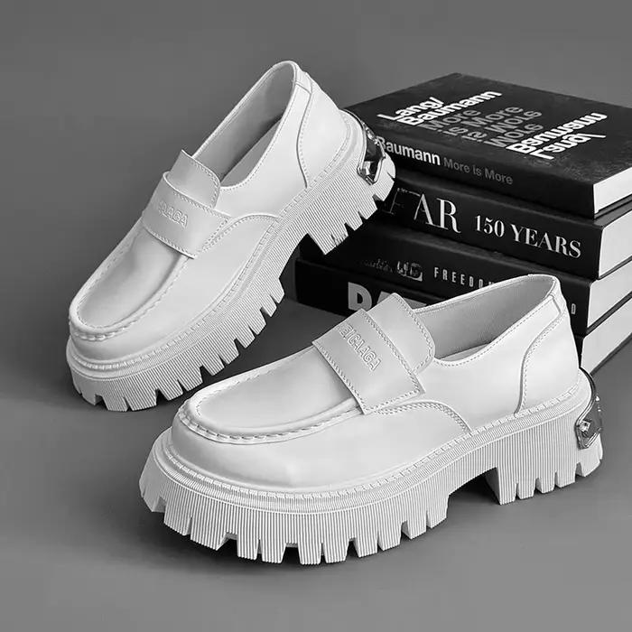 Chaussures Derby à semelle épaisse rehaussante pour hommes