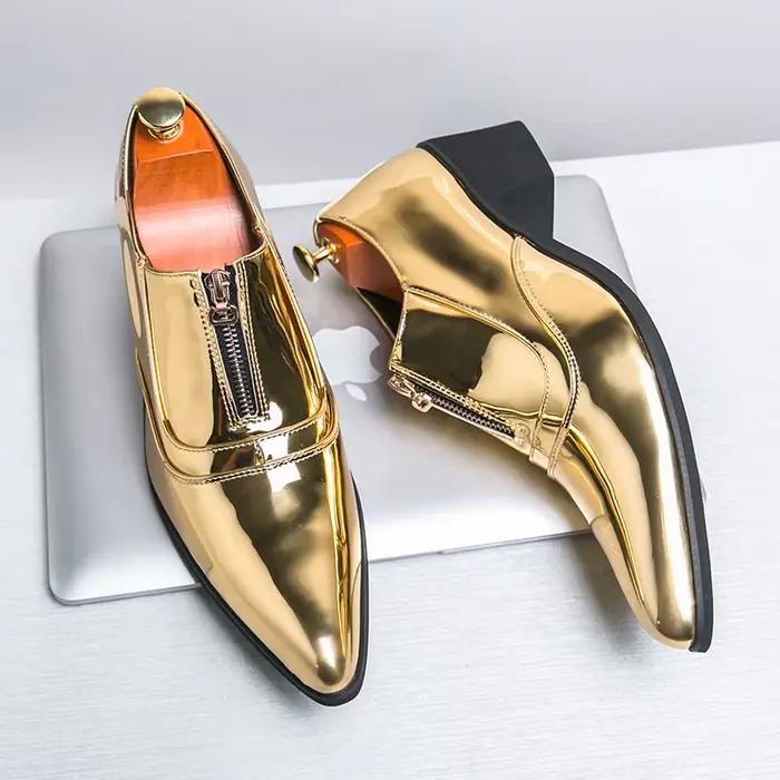 Chaussures pointues en cuir verni pour hommes élégantes et luxueuses pour occasions formelles et semi-formelles