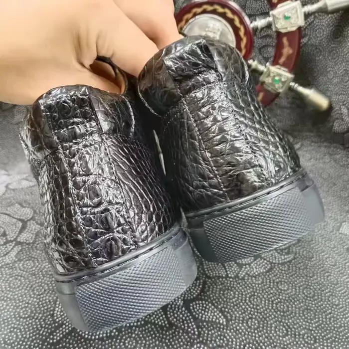 Baskets de luxe en peau de Crocodile pour hommes, 100% authentiques, durables, solides, de qualité supérieure, bottes