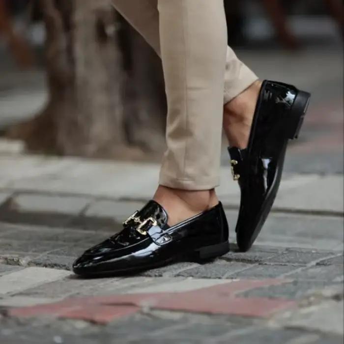 Mocassins noirs en cuir Pu pour hommes