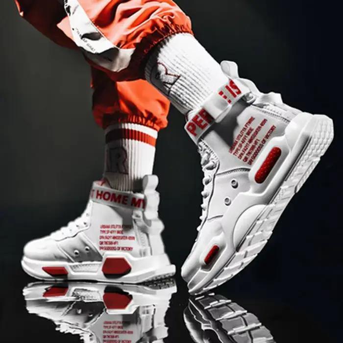 Baskets montantes en cuir pour hommes
