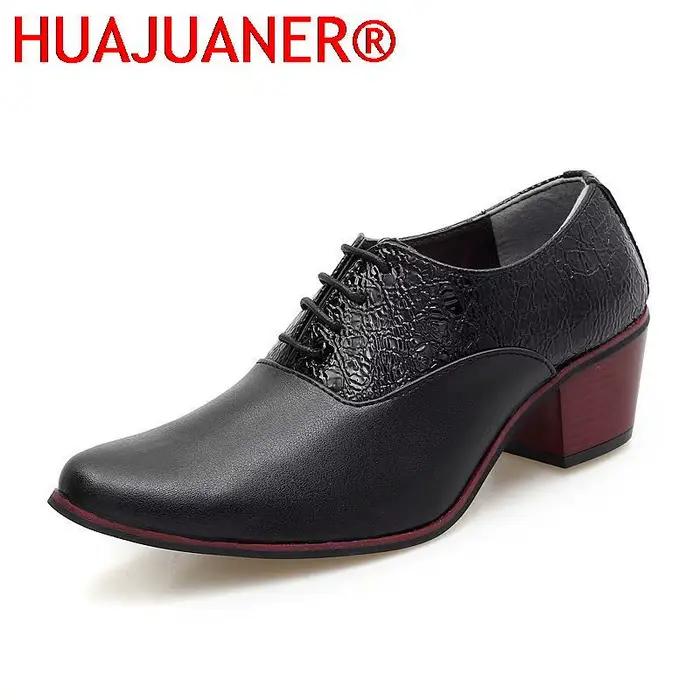 Chaussures classiques en cuir à talons hauts pour hommes