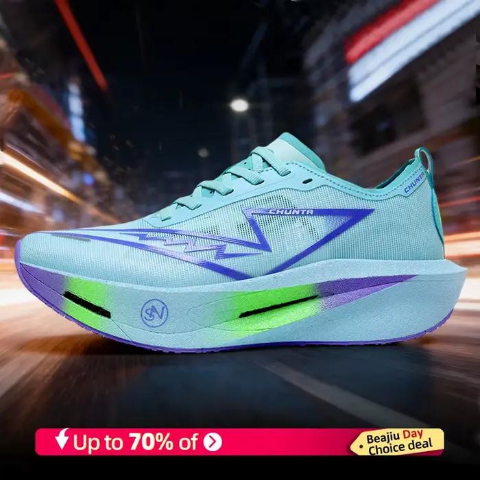 Chaussures de course 2026 avec plaque carbone pour homme et femme, respirantes, confortables, baskets de loisirs pour marathon et course de longue distance