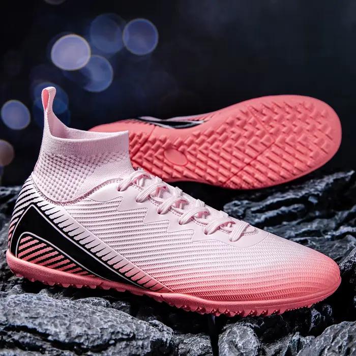 Chaussures de football TF unisexes pour adultes, tissu PU respirant, semelle en caoutchouc à crampons denses, antidérapantes, résistantes à l'usure, entraînement sur gazon artificiel