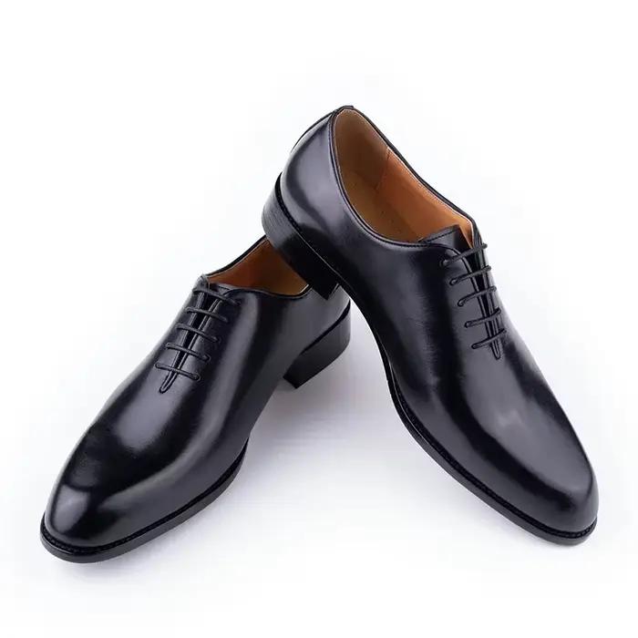 Chaussures en cuir pour hommes, chaussures Oxford décontractées faites à la main, de haute qualité, pour le travail et le bureau, pour Gentalman, confortables à lacets