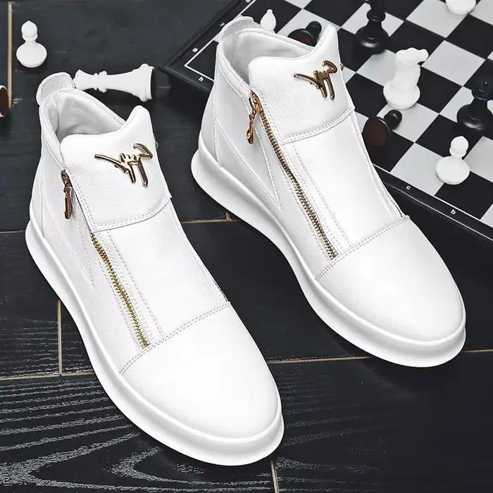 Bottes de rinçage en cuir blanc pour hommes