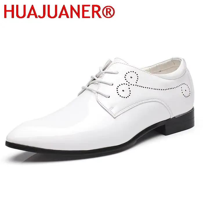 Chaussures Brogue Rétro Classiques en Cuir Verni pour Homme