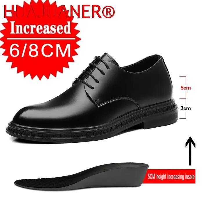 Chaussures habillées pour hommes style britannique à bout pointu et semelle épaisse