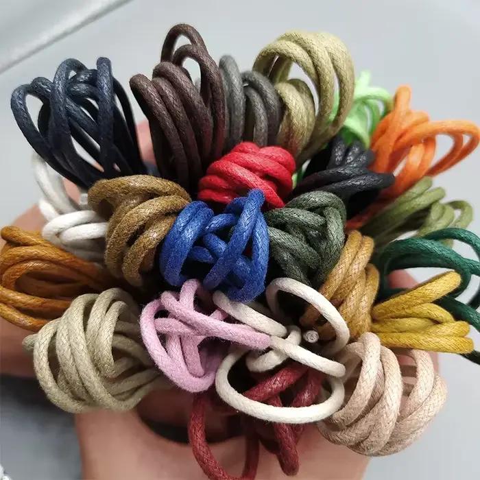 Lacets ronds en cuir cirés décontractés