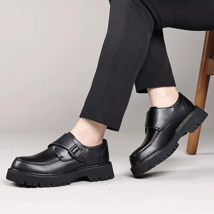 Chaussures décontractées en cuir italien pour hommes Oxford avec plateforme solide et semelle en caoutchouc pour toutes les occasions printemps automne