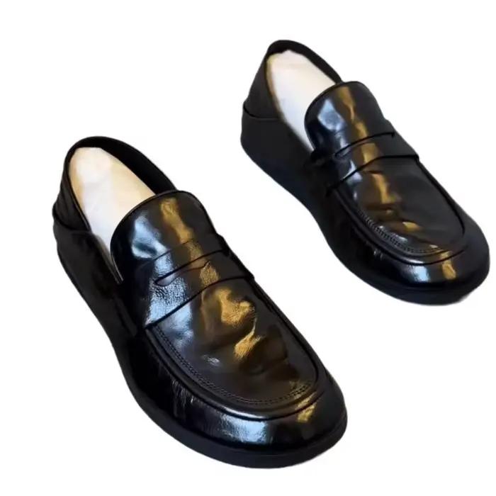 Chaussures Mocassins Tendance Confortables Antidérapantes Résistantes à l'Usure à Semelle Souple Style Britannique Décontracté Couleur Unie