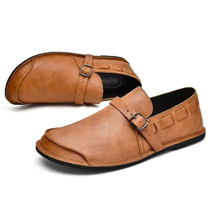 Mocassins pour hommes chaussures de conduite confortables en cuir véritable