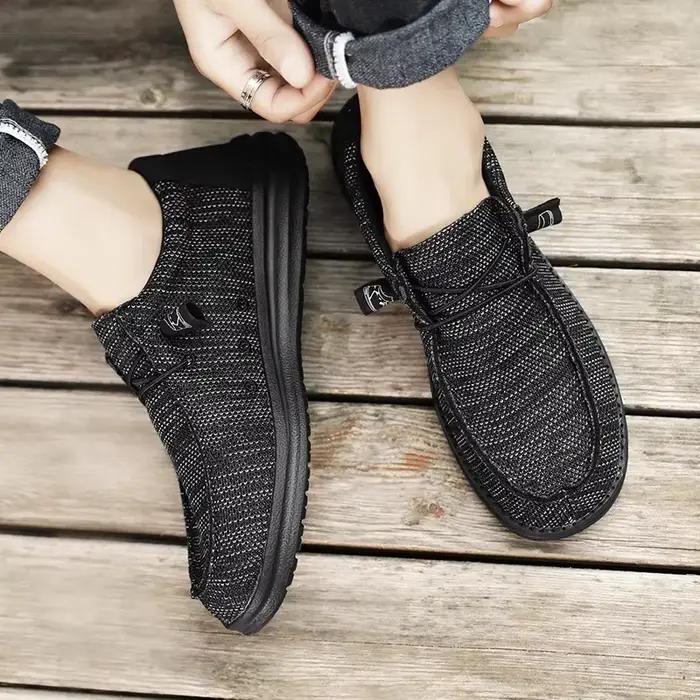 Dude toile chaussures hommes décontracté sans lacet