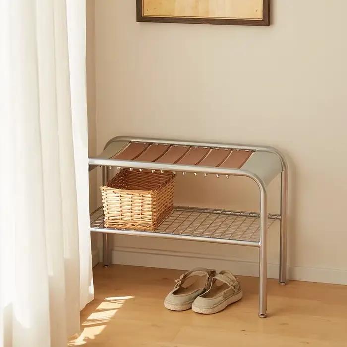 Banc à chaussures d'entrée Vintage en fer haut de gamme