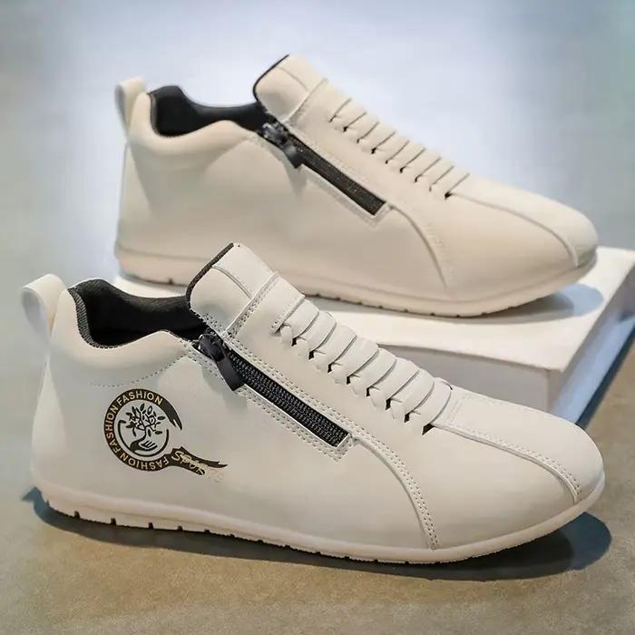 Mocassins décontractés en faux daim brodé pour hommes, semelle souple, chaussures plates respirantes, parfaites pour les trajets quotidiens et la conduite, printemps automne