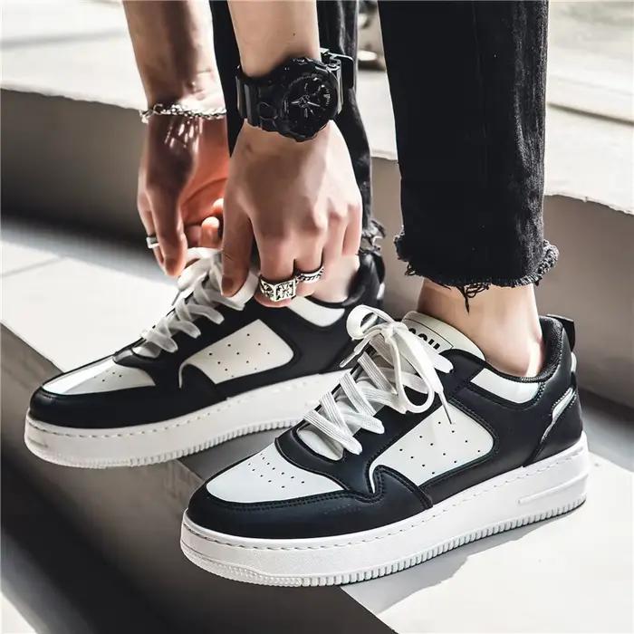 Chaussures de sport décontractées pour hommes, respirantes, tendance, polyvalentes, à semelle épaisse, blanches, printemps-été