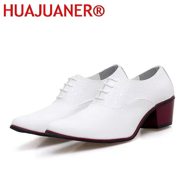 Chaussures classiques en cuir à talons hauts pour hommes
