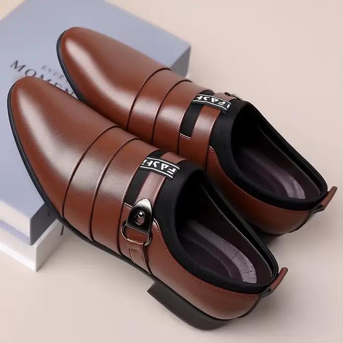 Chaussures classiques en cuir pour hommes, Oxfords à bout pointu, chaussures formelles pour fête de mariage, bureau, affaires, mocassins pour hommes