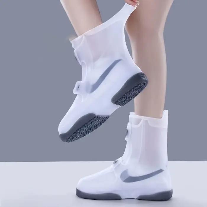 Couvre-chaussures imperméables en polyester solides pour homme et femme anti-dérapants et étanches pour protection de chaussures de pluie occaions quotidiennes et événements