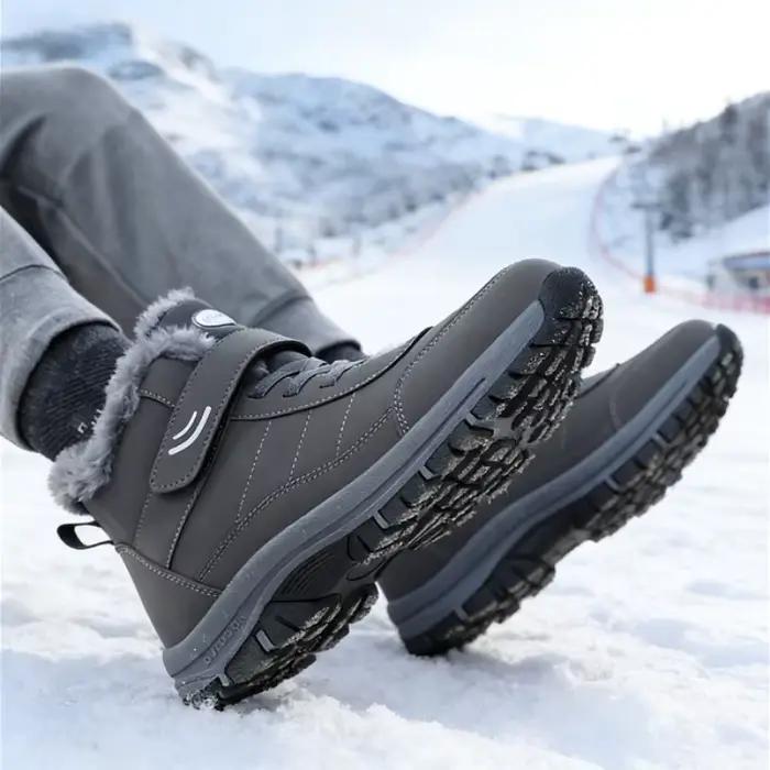 Bottes de neige pour hommes chaussures d'hiver décontractées plate-forme antidérapante bottines en fourrure chaude en