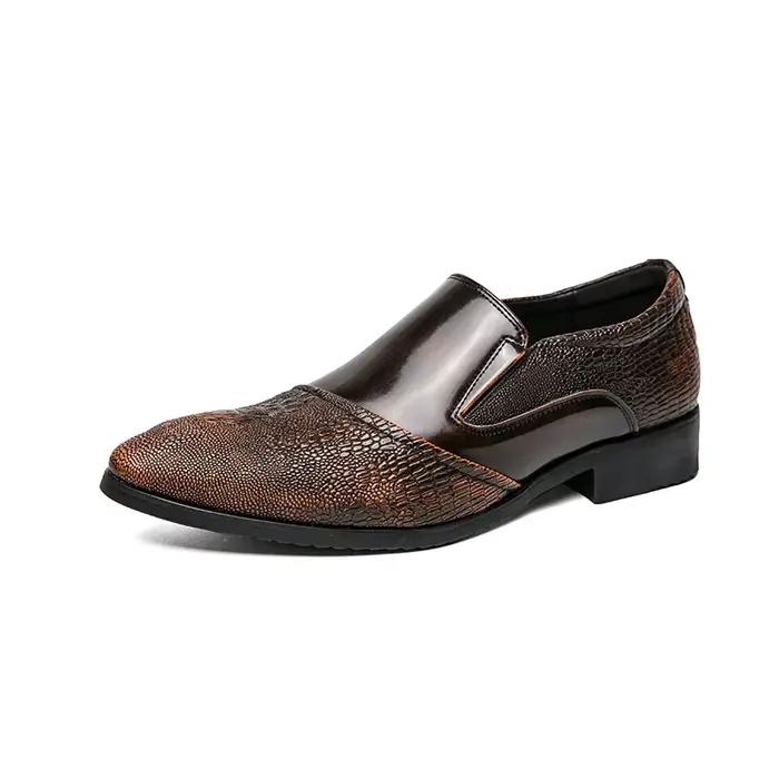 Mocassins d'affaires de luxe à motif Crocodile pour hommes, grande taille, en cuir, confortables, de styliste, chaussures à plateforme formelles pour mariage