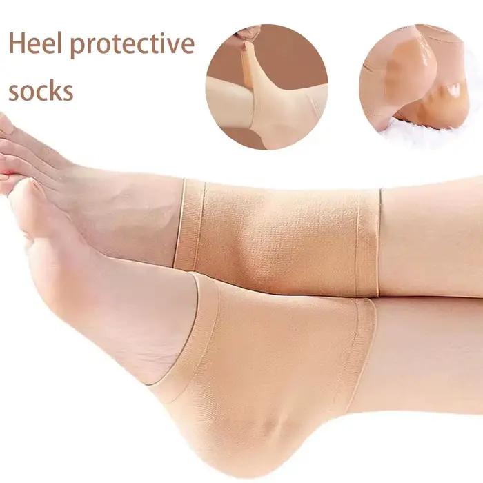 Protège-talons en gel de silicone noir/nude