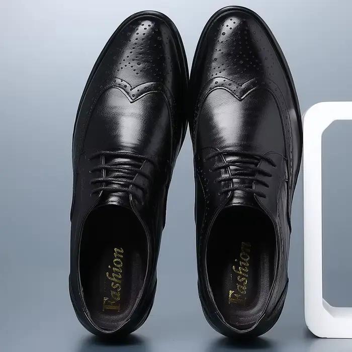 Chaussures Oxford en cuir de veau véritable pour hommes